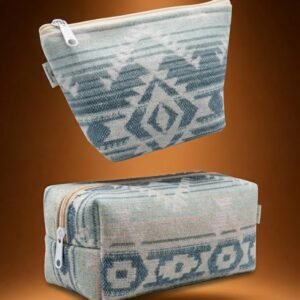 Alternative view of Boho Geometric Woven Fabric Cosmetic Bag & Makeup Pouch