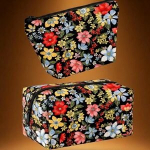 Alternative view of Floral Print Travel Pouch & Makeup Bag Set