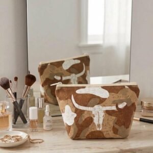 Alternative view of Rustic Western Bull Skull Print Cosmetic & Travel Pouch