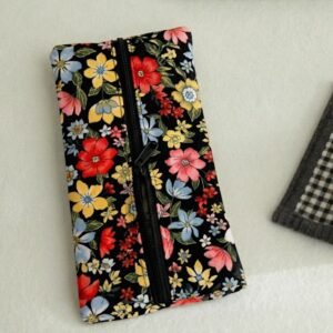 Floral Print Slim Zipper Pouch & Pencil Case