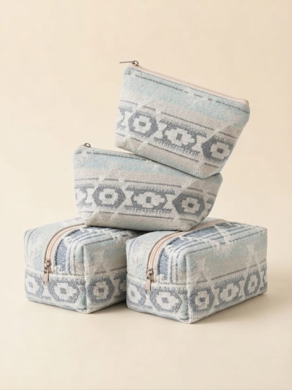 Boho Blue Geometric 4-Piece Bag Combo