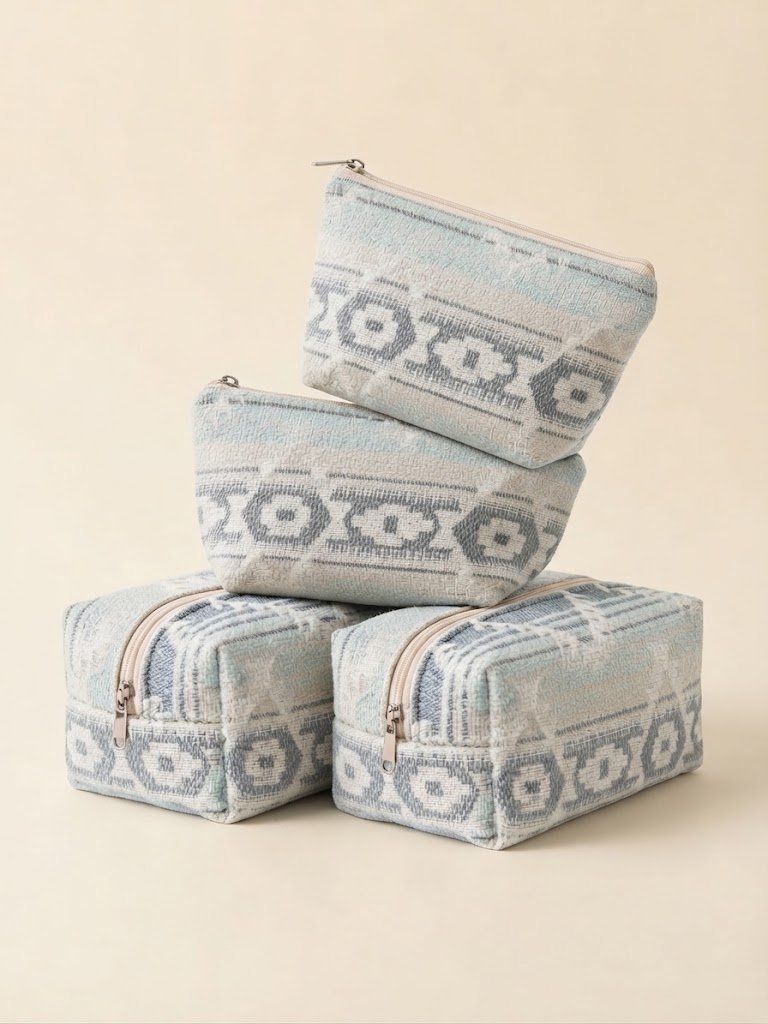 Boho Blue Geometric 4-Piece Bag Combo