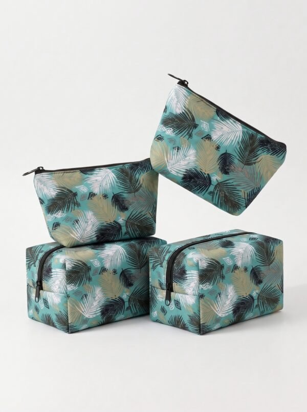 tropical feather print and multi-functional 4-piece set